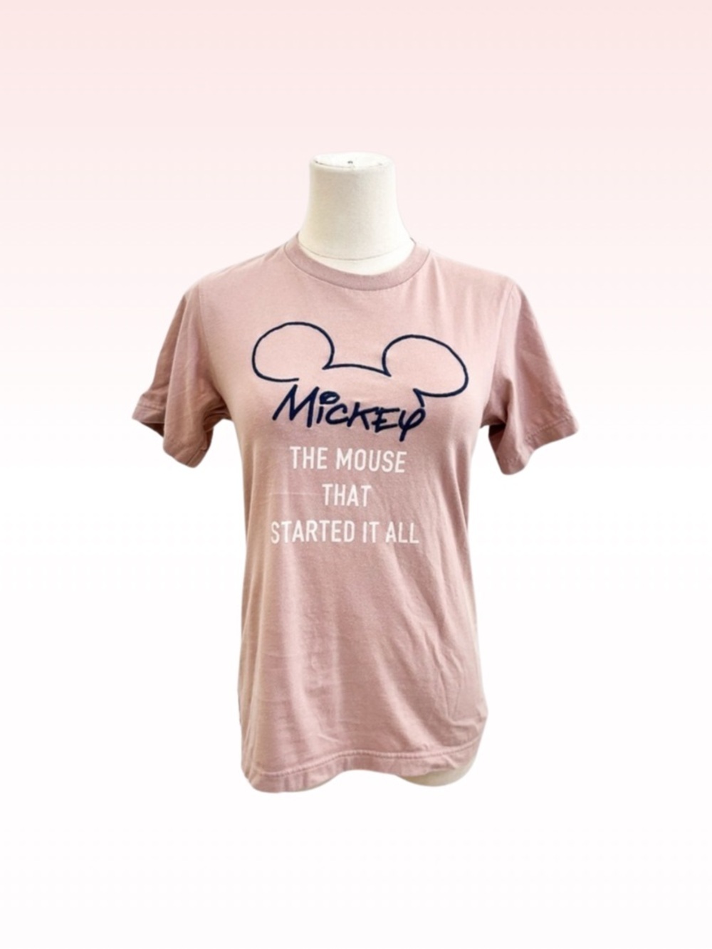 UNIQLO DISNEY Mickey “The Mouse that started it all” Pink Tee (Sz XXS)